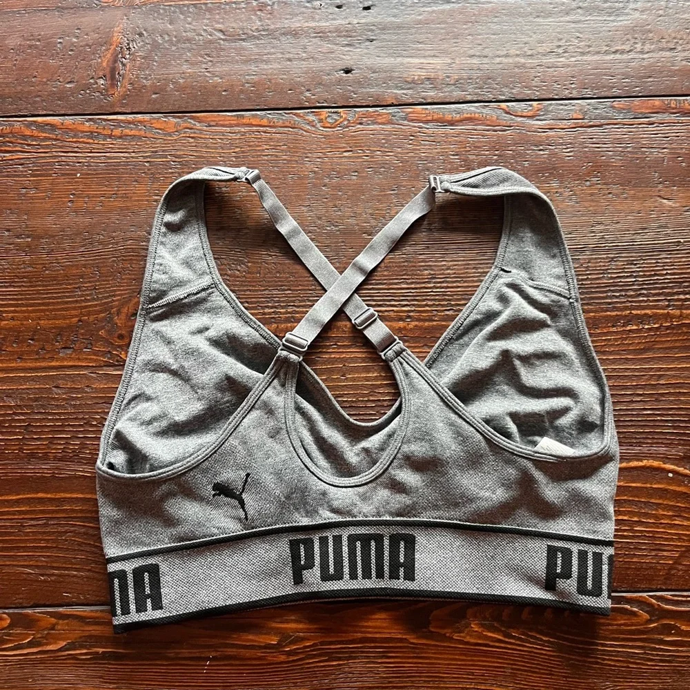 PUMA Women's Charcoal Sports Bra - Picture 2 of 3